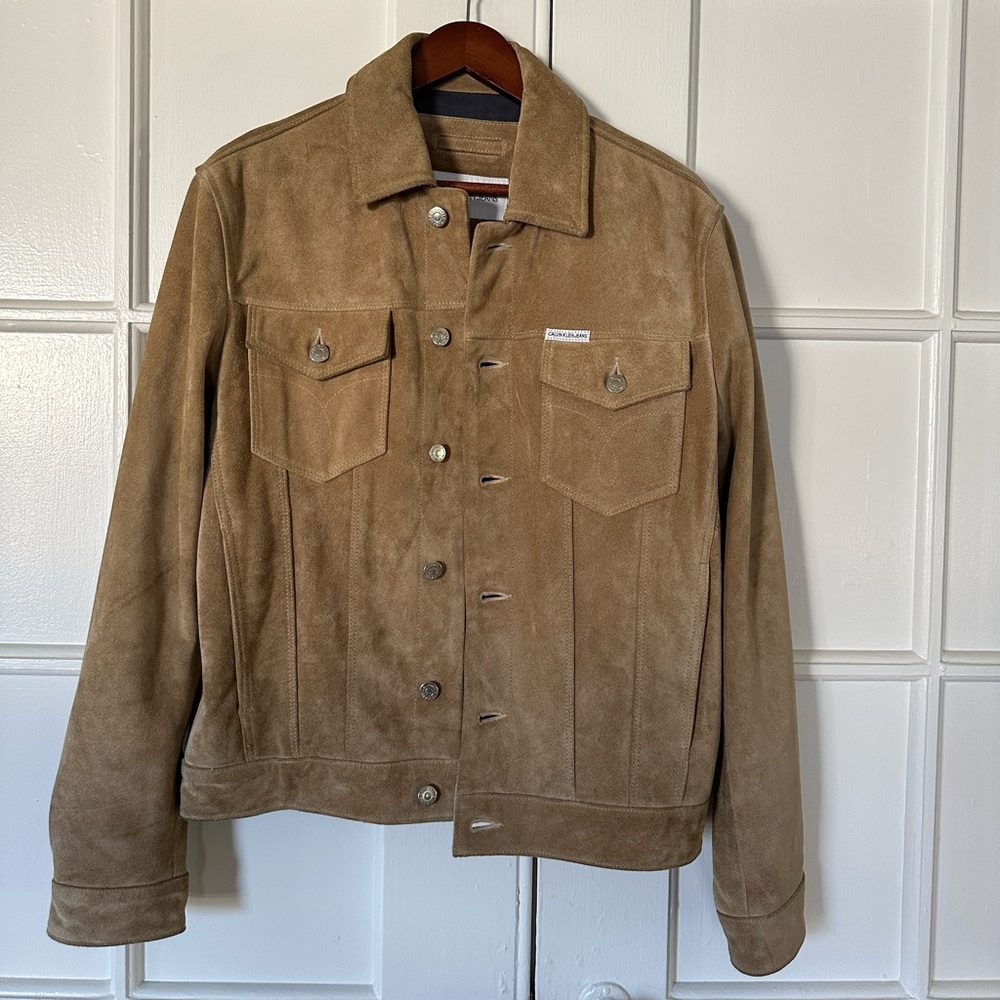 Calvin Klein Suede Trucker - Mens M - GENUINE LEATHER!!